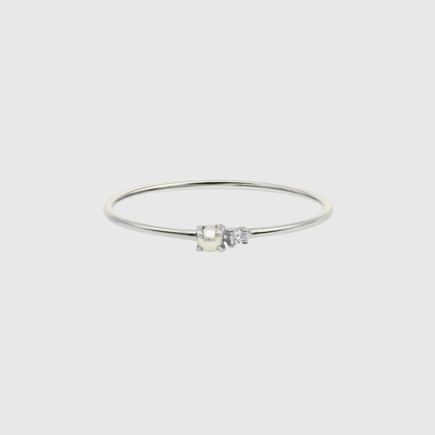 Diamond Pearl Gold Ring