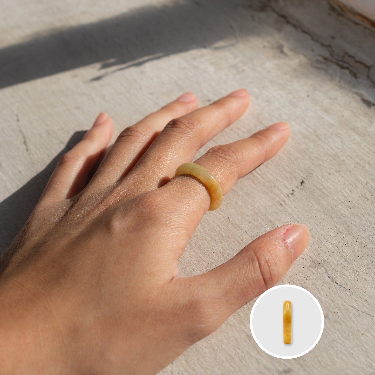 Yellow Jade Ring