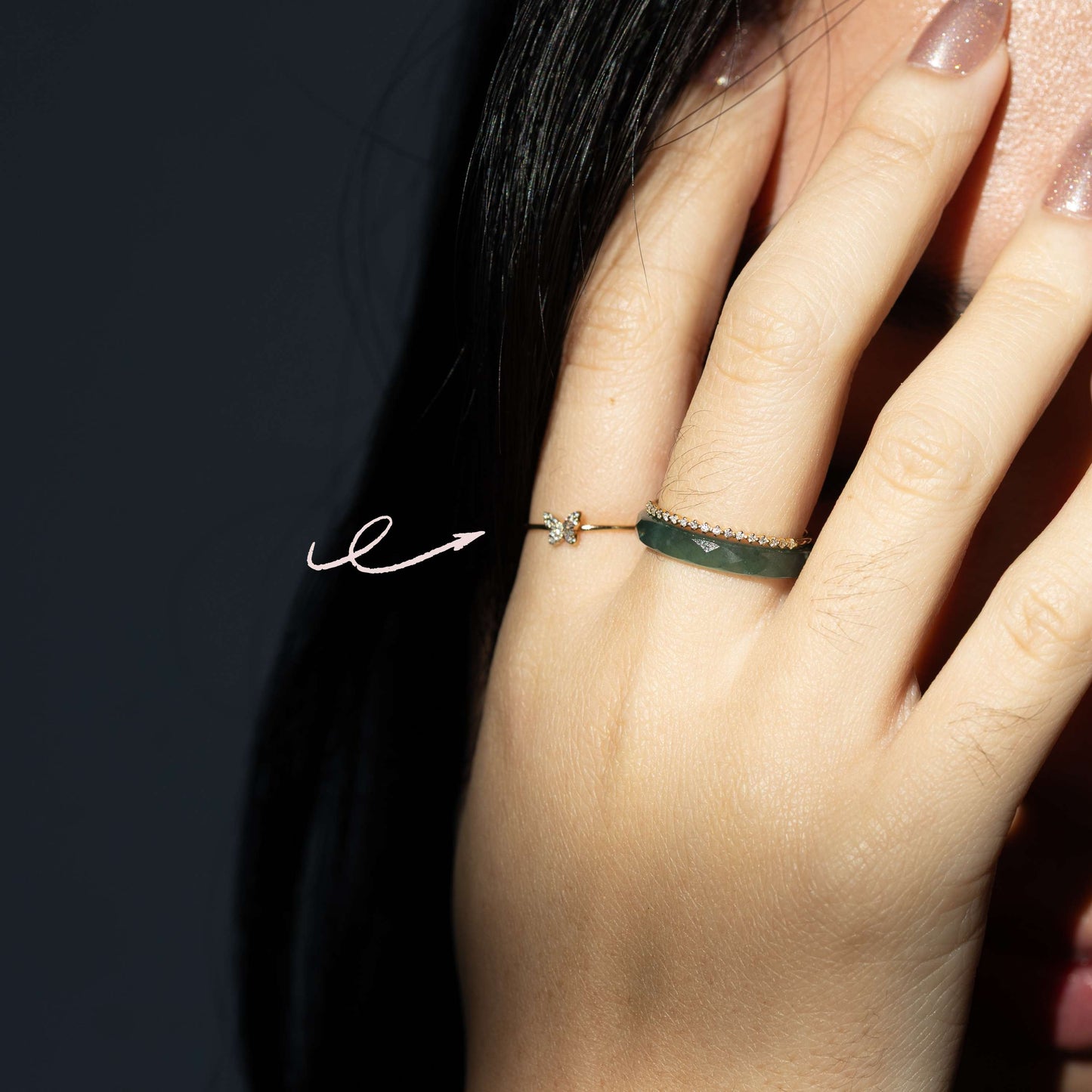 Diamond Butterfly Ring