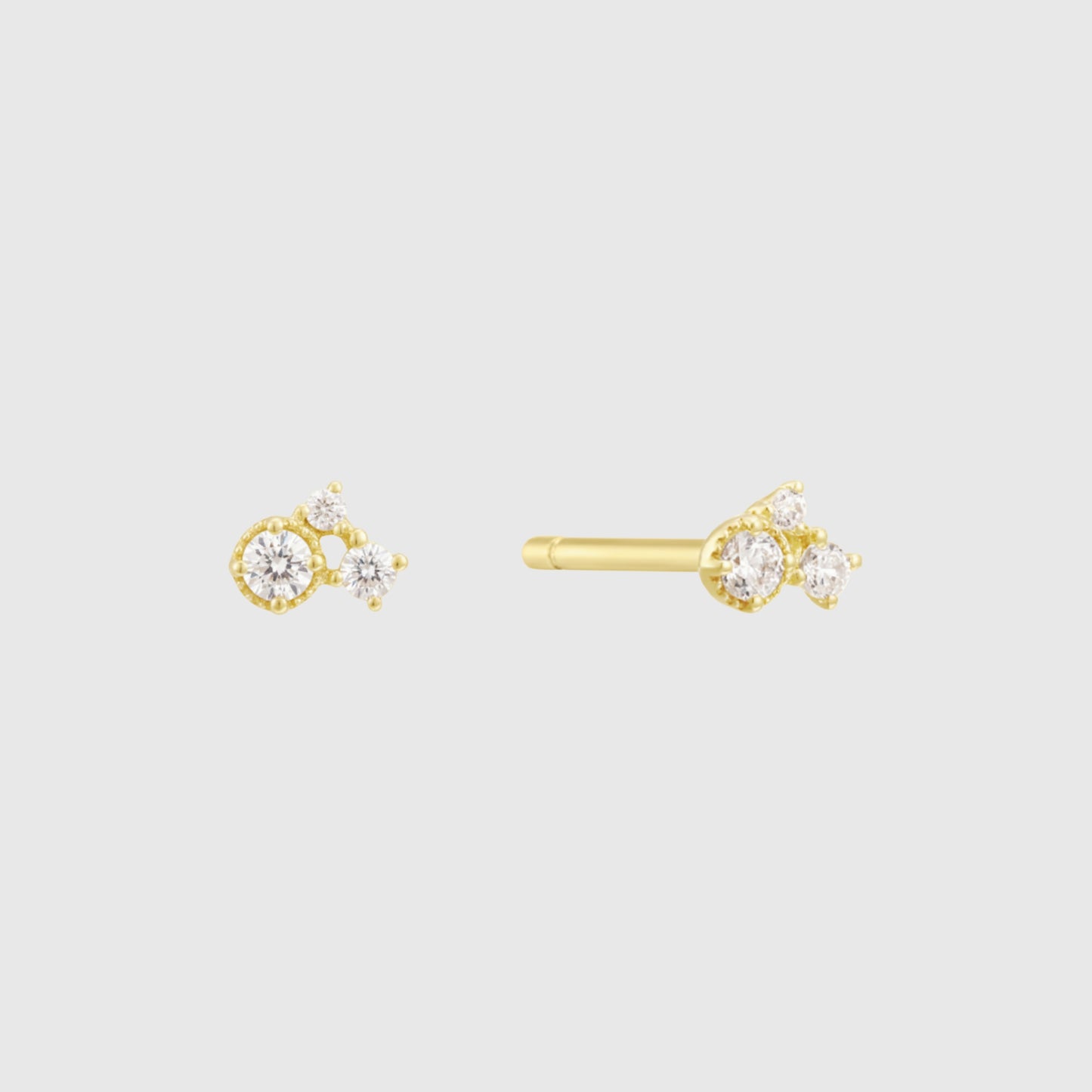 Single Three Diamond Stud