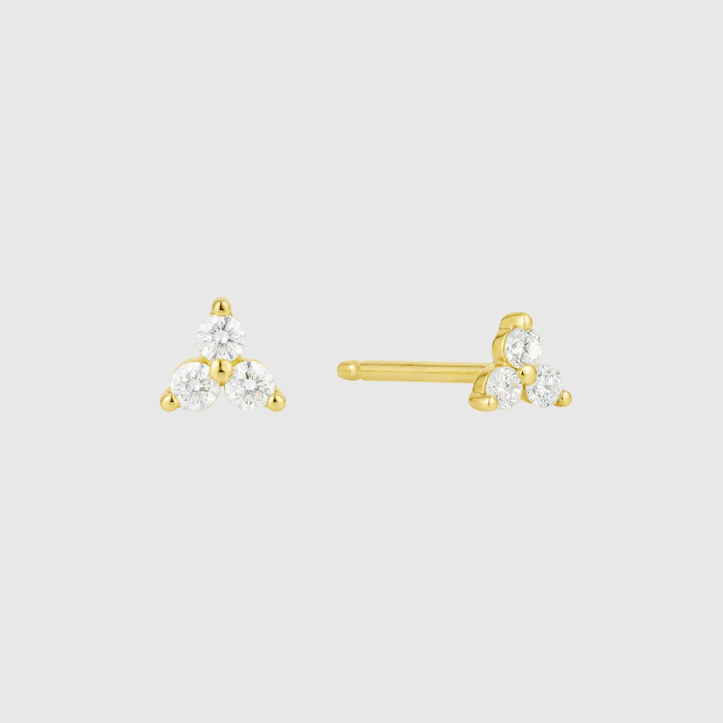 Single Three Diamond Cluster Stud