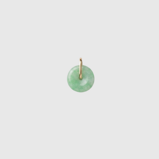 14k Mini Oval Green Jade
