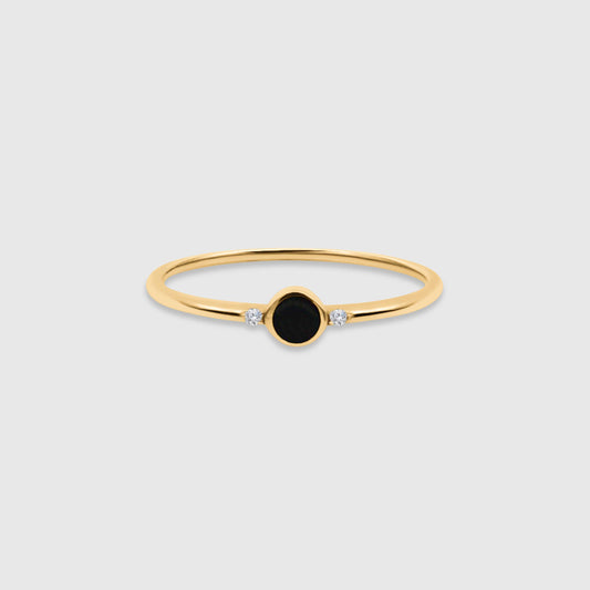 Black Enamel/Diamonds Ring