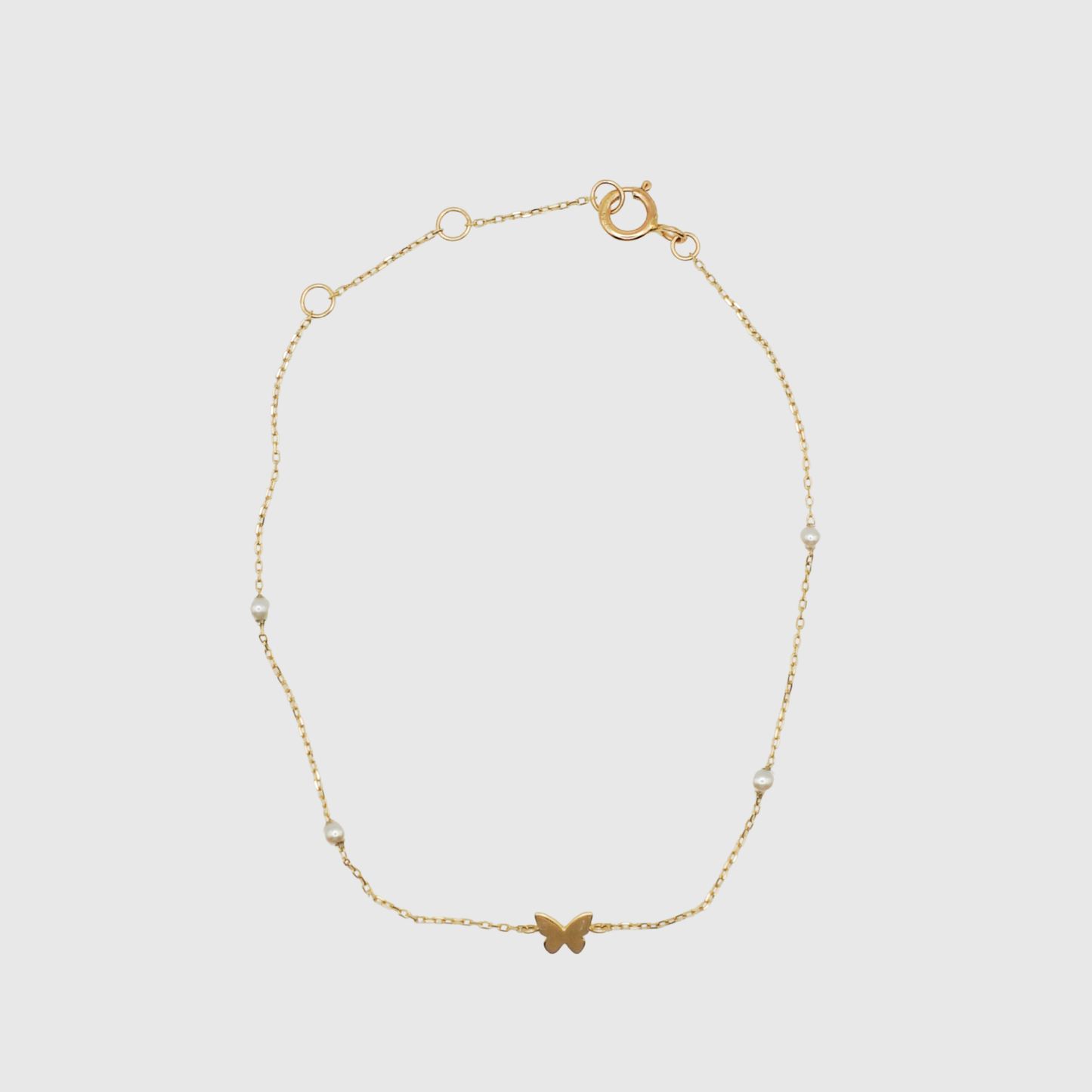 Pearl Butterfly Gold Bracelet