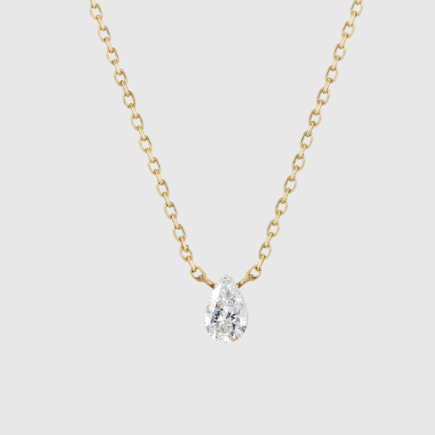 Diamond Pear Necklace