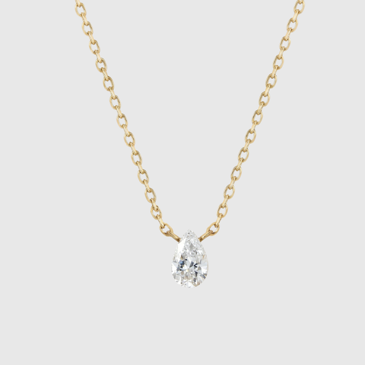 Diamond Pear Necklace