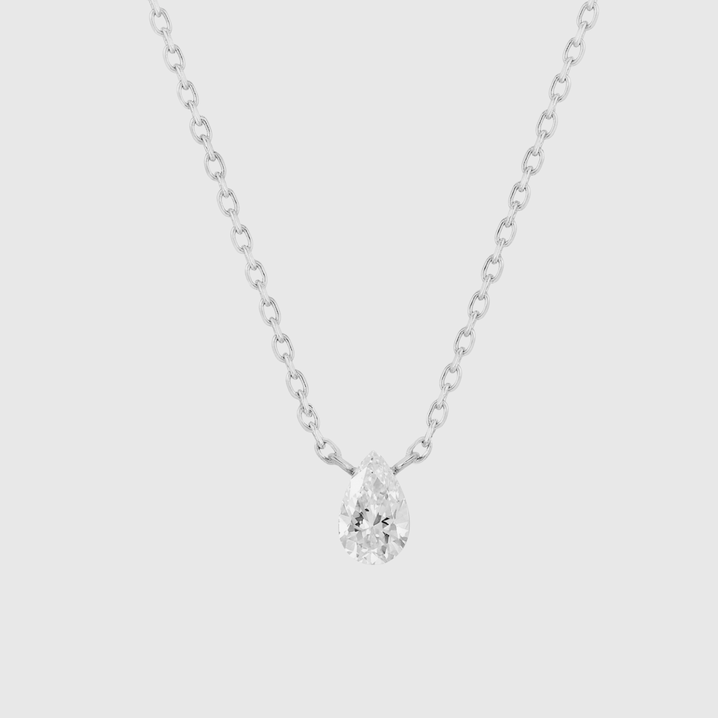 Diamond Pear Necklace
