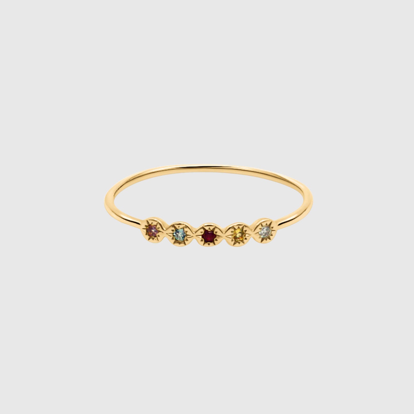 Five Gemstone Ring