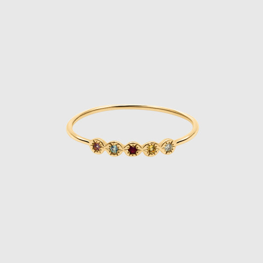 Five Gemstone Ring