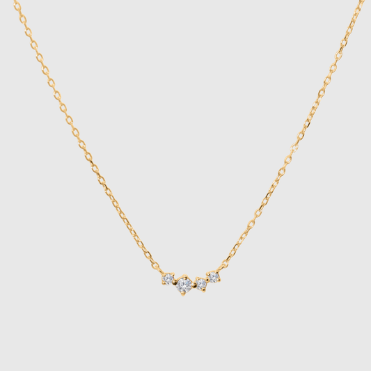 Four Diamond Cluster Necklace