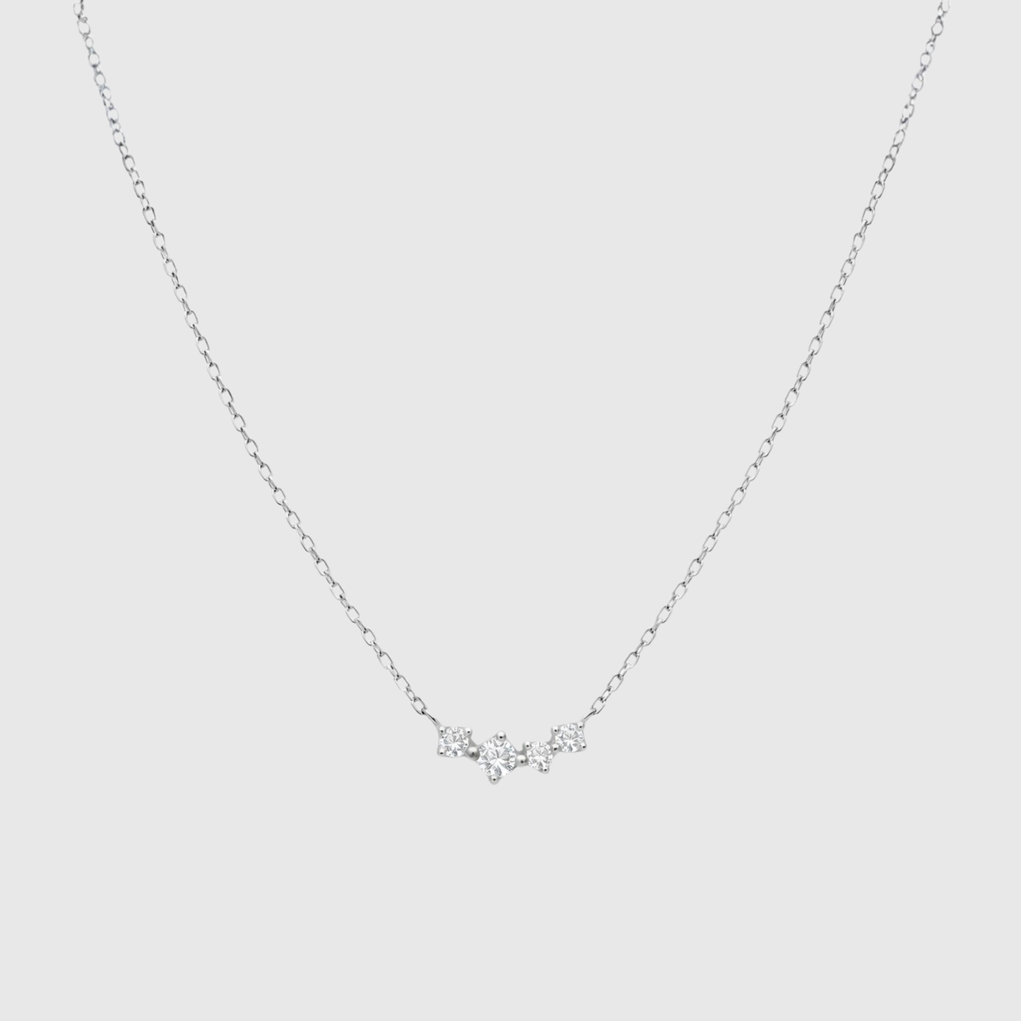 Four Diamond Cluster Necklace
