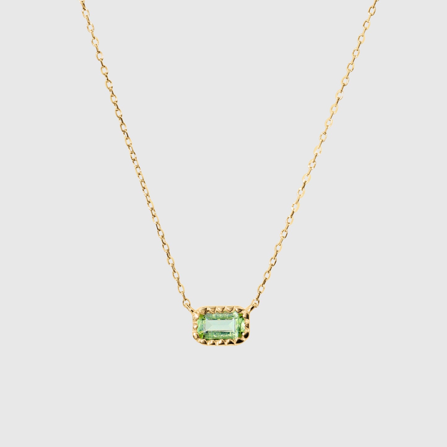 Green Peridot Gemstone Necklace