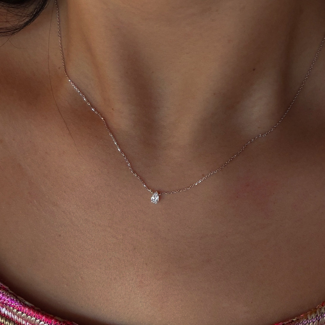 Diamond Pear Necklace