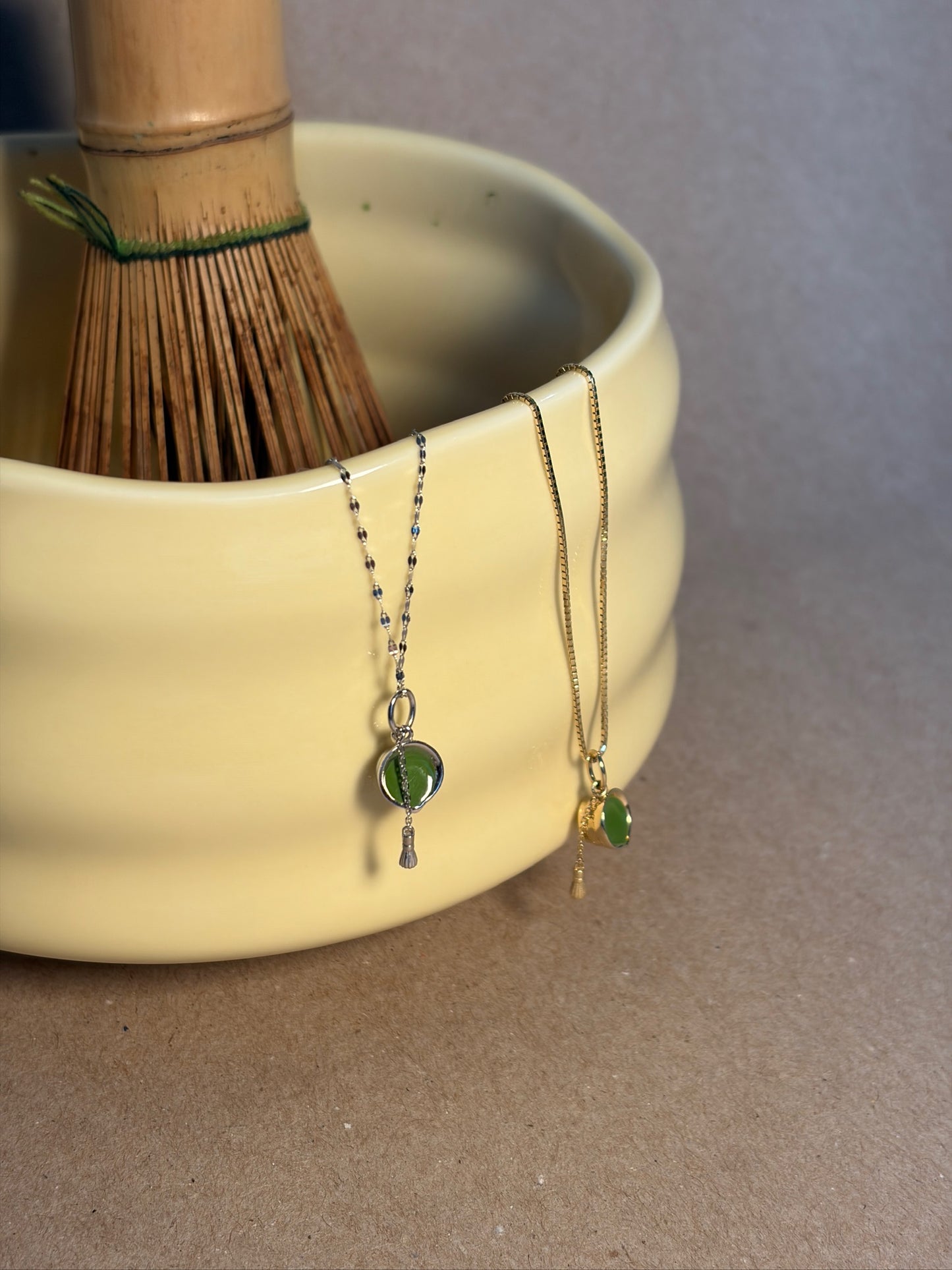 Matcha Chawan Charm with Ensō