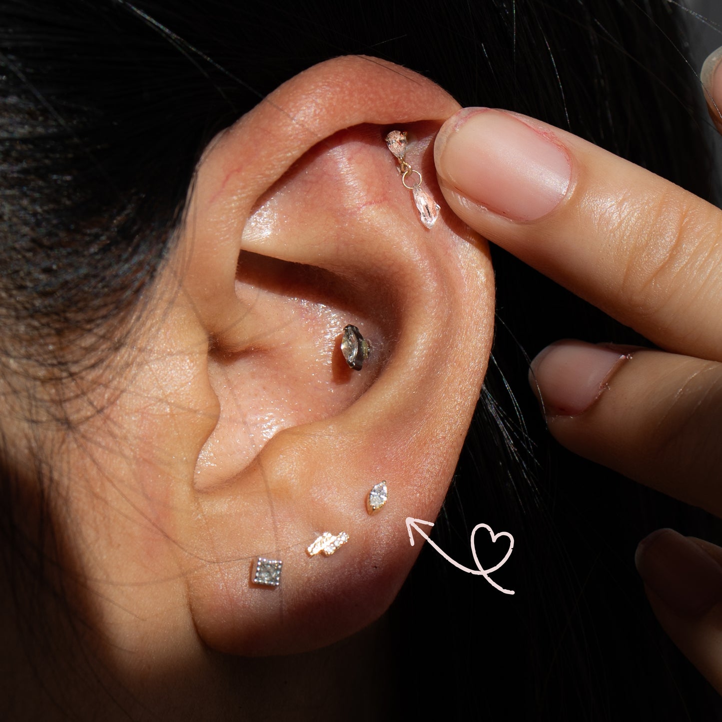 Single Marquise Diamond Stud