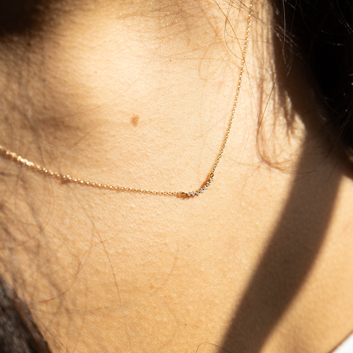 Diamond Curved Bar Necklace