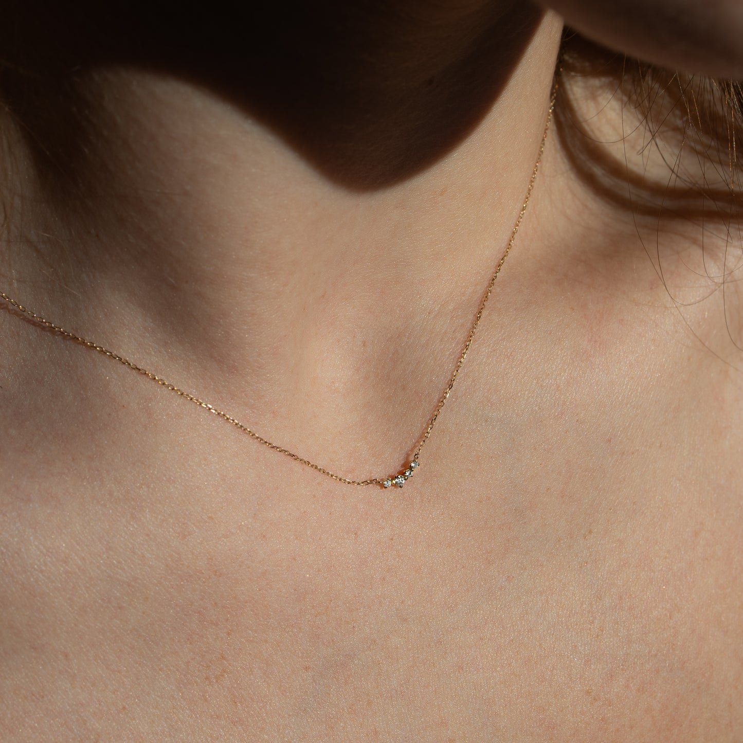 Four Diamond Cluster Necklace
