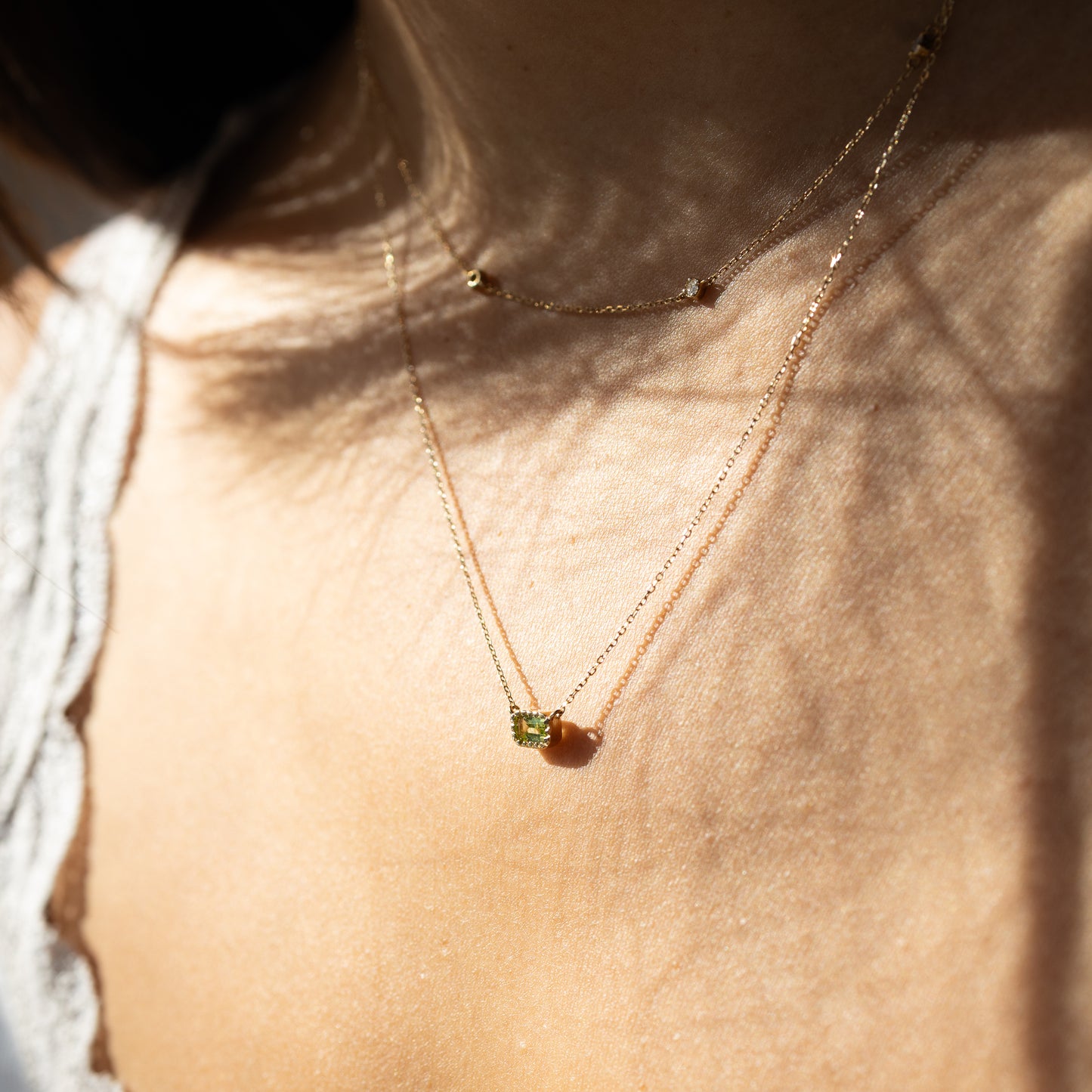 Green Peridot Gemstone Necklace
