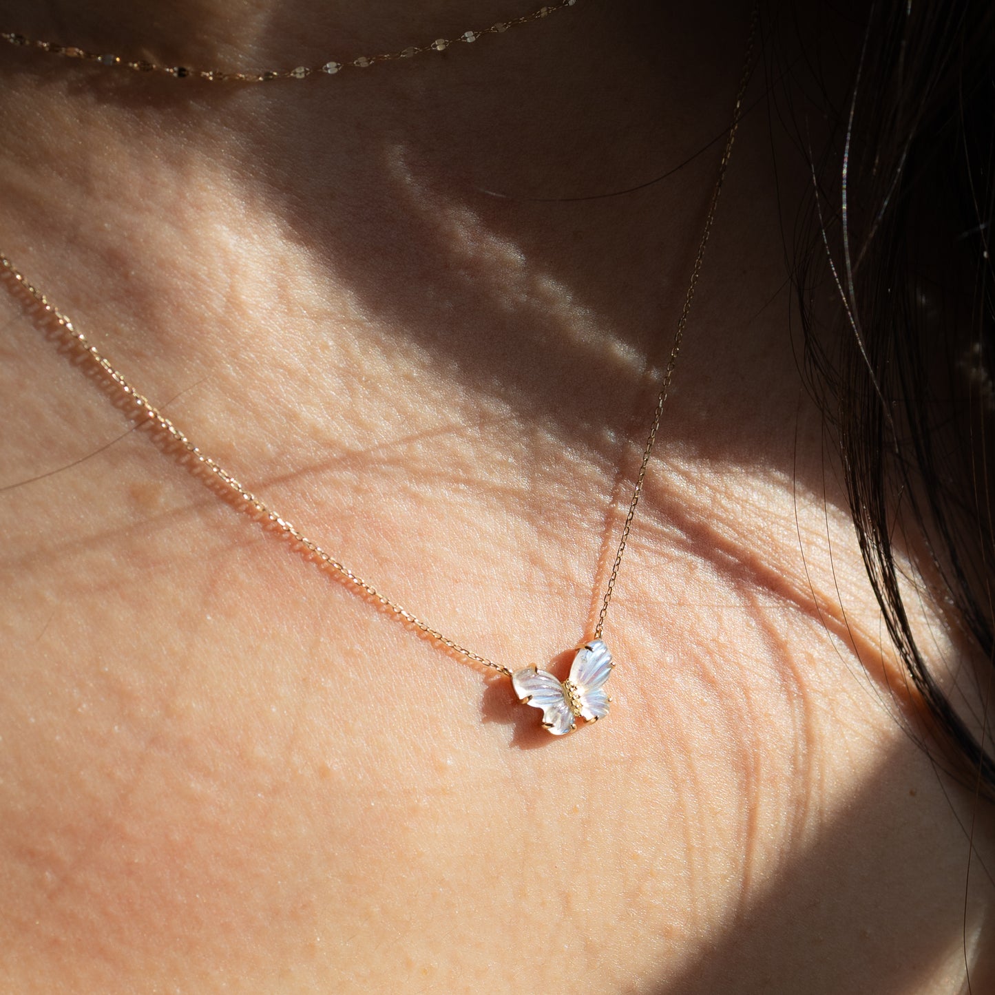 Labradorite Sapphire Butterfly Necklace