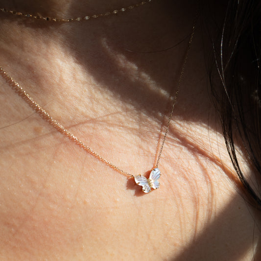 Labradorite Sapphire Butterfly Necklace