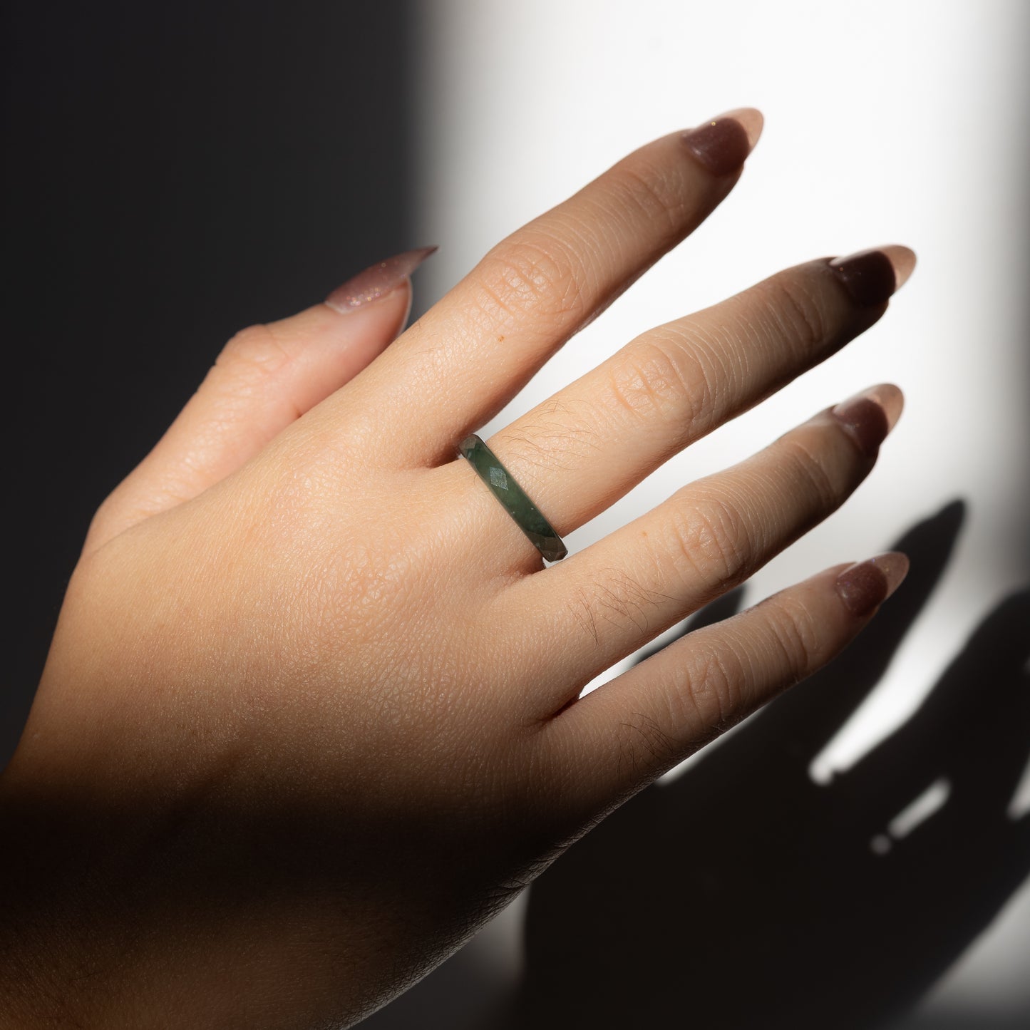 Textured Green Jade Ring