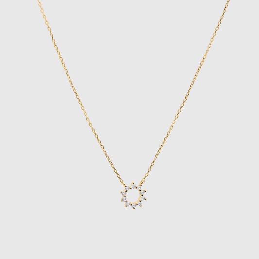 Round Diamond Gold Necklace