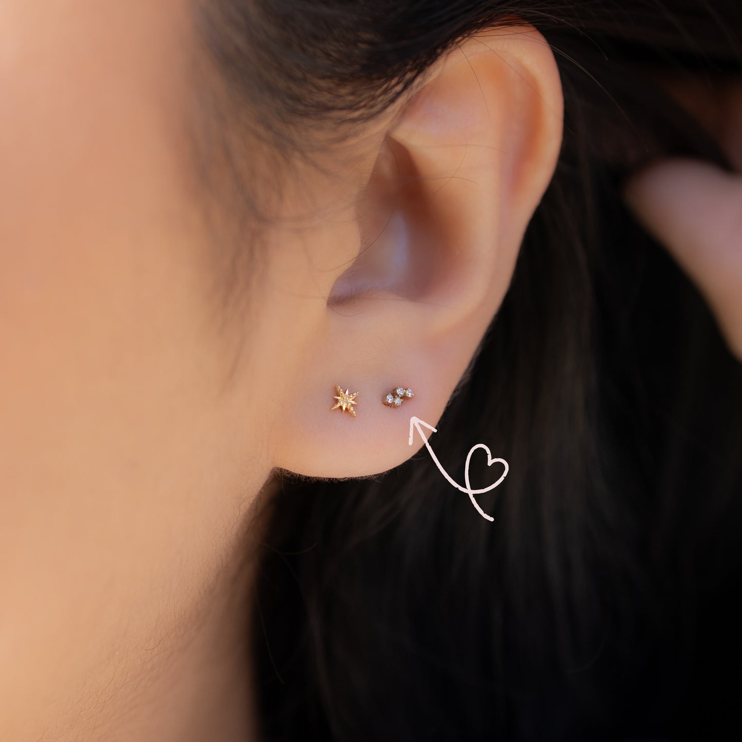 Single Four Diamond Cluster Stud