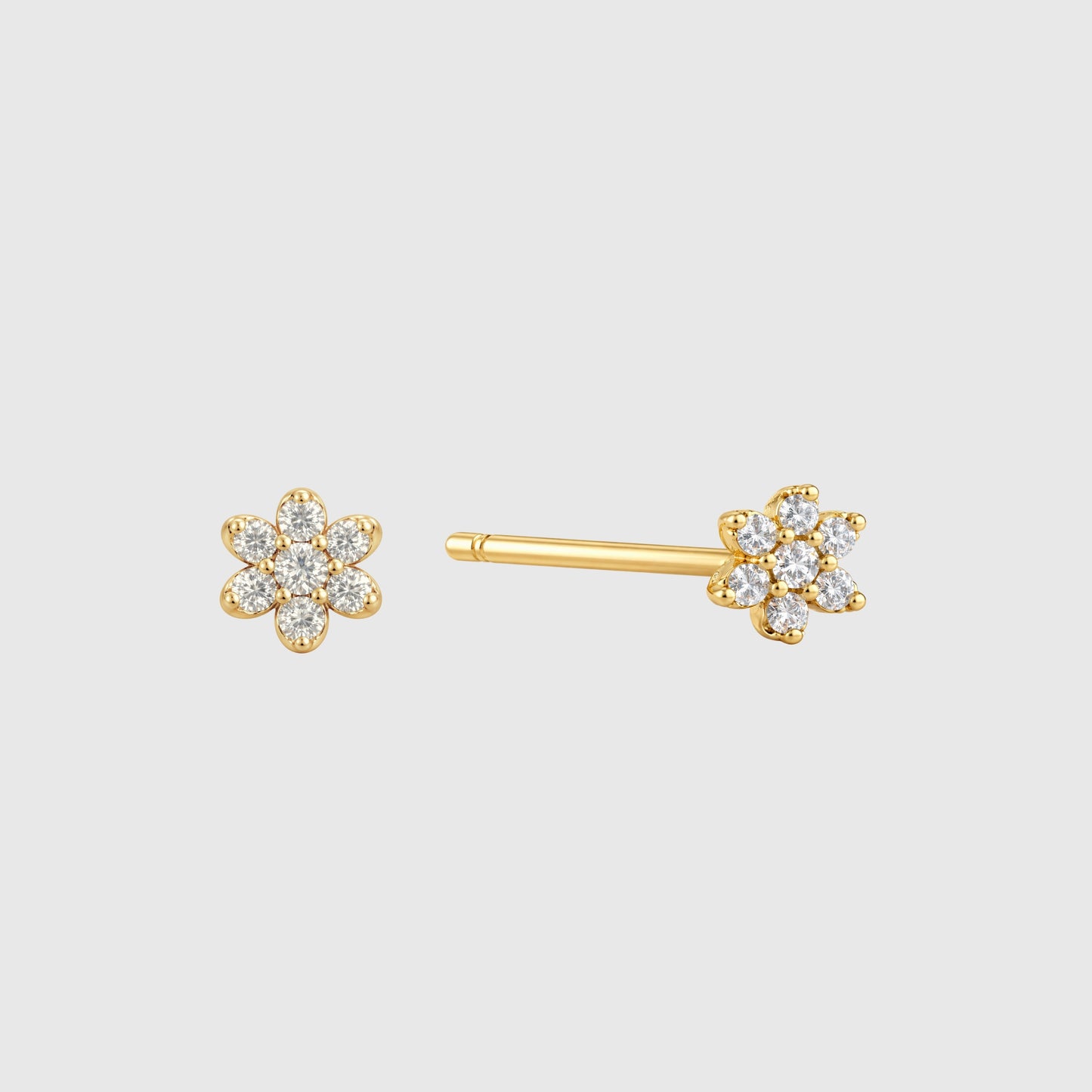 Single Diamond Flower Stud