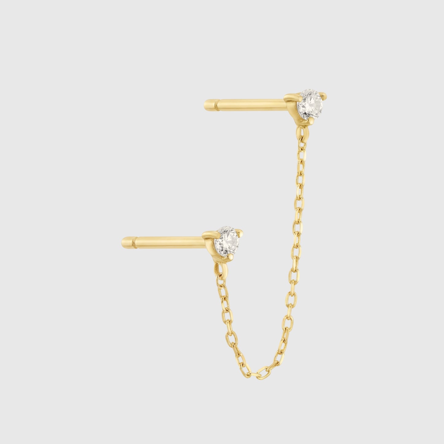Single Double Diamond Chain Studs