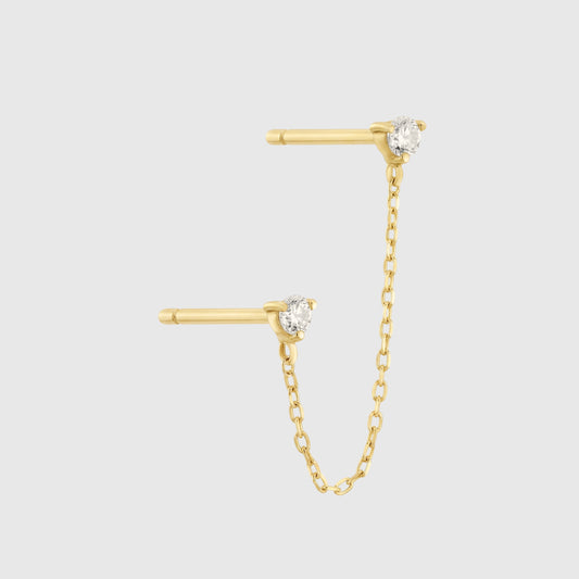 Single Double Diamond Chain Studs