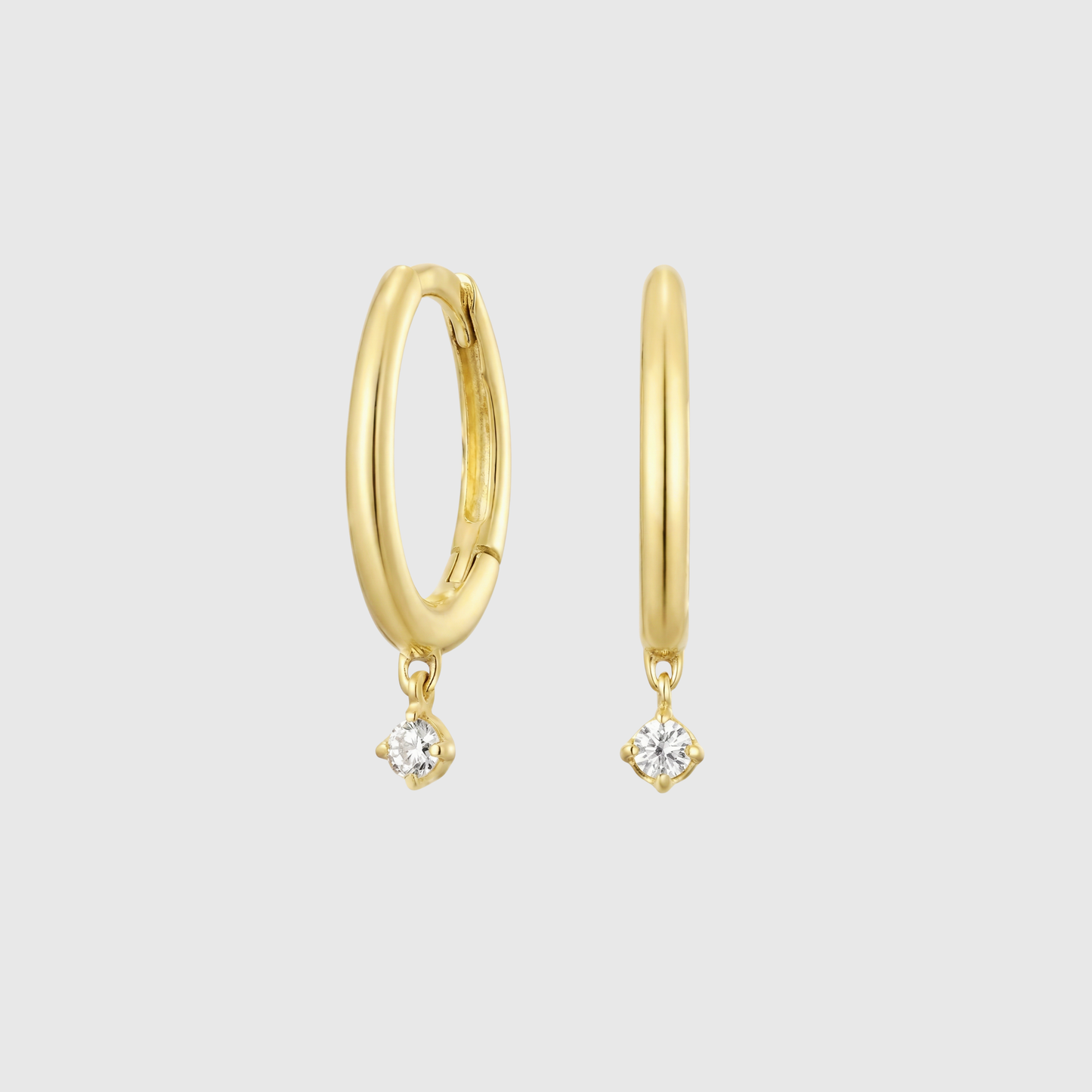 Solitaire Diamond Drop Hoops