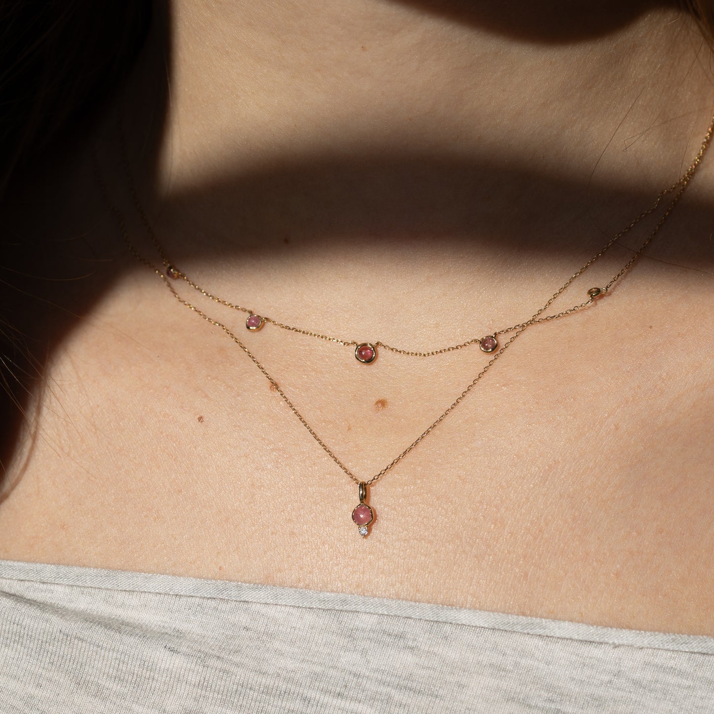 Pink Tourmaline Gemstone Necklace