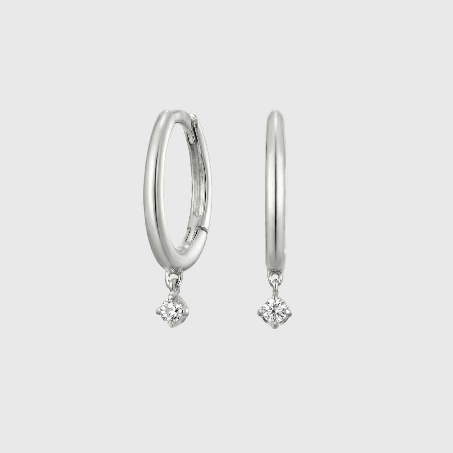 Solitaire Diamond Drop Hoops