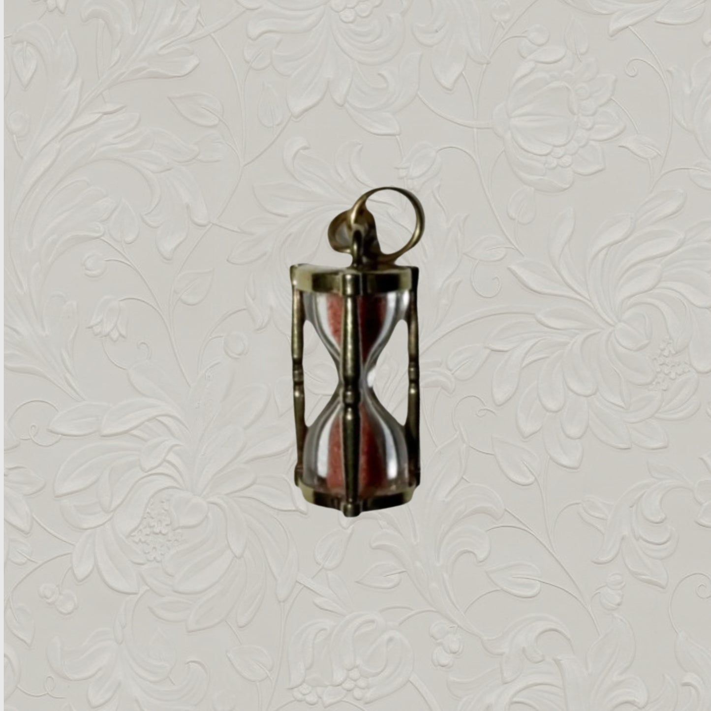 Vintage Hourglass Pink Sand Charm