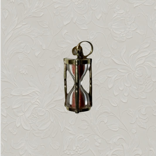 Vintage Hourglass Pink Sand Charm